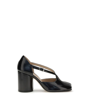 Margiela Black Calf Leather Bos Taurus High Heel Pumps