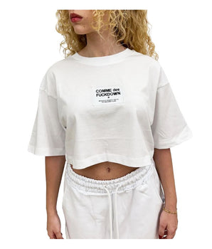 Comme Des Fuckdown White Cotton Women T-Shirt