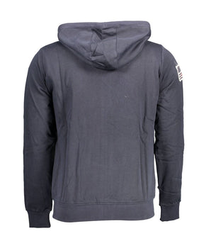 US POLO ASSN. "Men's Blue Cotton Sweater with Embroidered Zipper and Pockets"