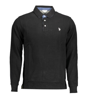 US POLO ASSN. Black Cotton Polo Shirt