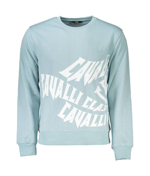 Cavalli Class Blue Cotton Men Sweater