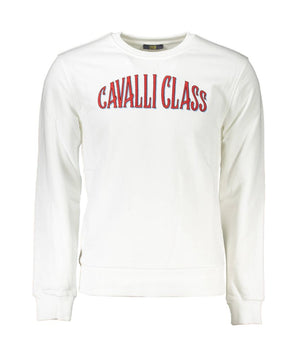 Cavalli Class White Cotton Men Sweater