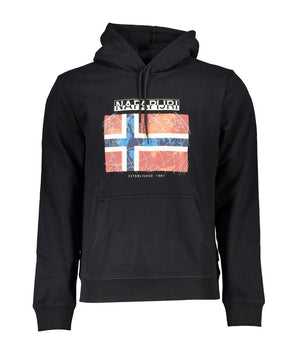 Napapijri Black Cotton Men's Hooded Sweater