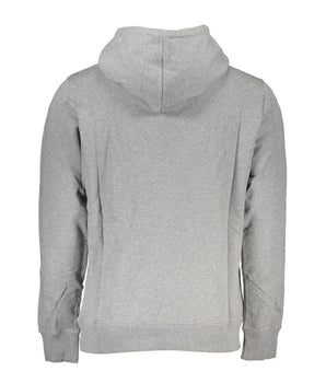 Calvin Klein "Gray Cotton Men Sweater with Hood and Central Pocket"