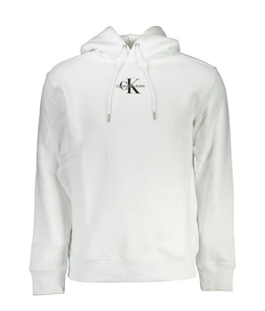 Calvin Klein White Cotton Men's Sweater with Hood