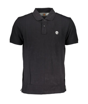Timberland Black Cotton Polo Shirt