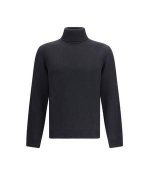 Roberto Collina Black Merino Wool Turtleneck