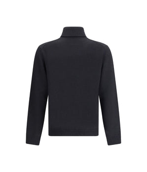 Roberto Collina Black Merino Wool Turtleneck