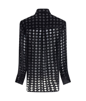 Ferragamo Black Silk Pattern Shirt