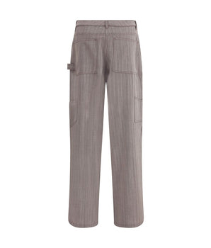 Golden Goose Brown Fleece Wool Casual Pants