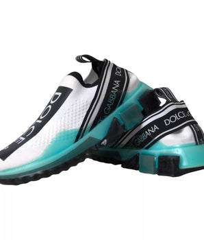 Dolce &amp; Gabbana Black White Blue Slip On Sorrento Sneakers