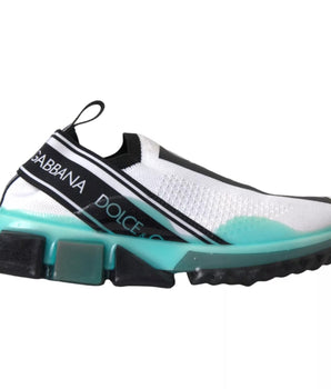 Dolce &amp; Gabbana Black White Blue Slip On Sorrento Sneakers