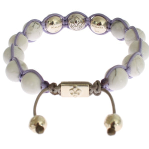 Nialaya Elegant Silver Purple CZ & Howlite Bracelet