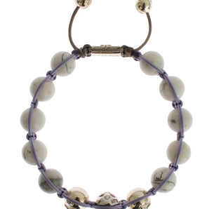 Nialaya Elegant Silver Purple CZ & Howlite Bracelet