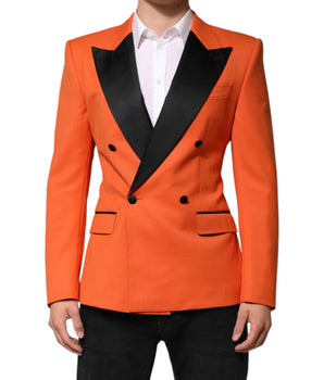 Dolce &amp; Gabbana Orange SICILY Double Breasted Coat Blazer