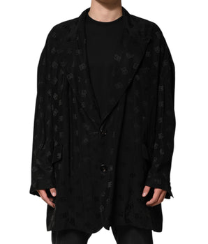 Dolce &amp; Gabbana Black Polyester Logo Monogram Jacket