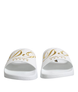 Dolce &amp; Gabbana White Leather Sandals Sandals Beachwear Shoes