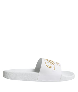 Dolce &amp; Gabbana White Leather Sandals Sandals Beachwear Shoes