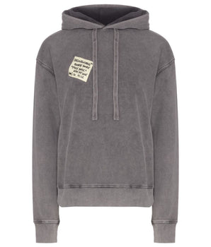 Diego Venturino Gray Cotton Men Hoodie