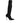 Dolce & Gabbana Black Leather Ribbed Knit Knee Boots Shoes