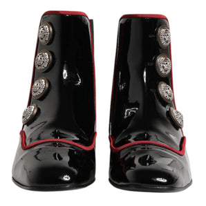 Dolce & Gabbana Black Jackie Buttoned Chelsea Boots Shoes