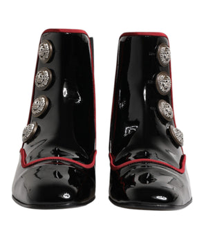Dolce & Gabbana Black Jackie Buttoned Chelsea Boots Shoes