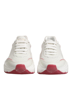 Dolce & Gabbana White Pink Daymaster Low Top Sneakers Shoes