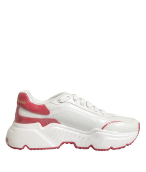 Dolce & Gabbana White Pink Daymaster Low Top Sneakers Shoes