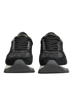 Dolce & Gabbana Black Gray Leopard Low Top Sneakers Shoes