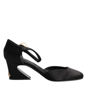 Dolce & Gabbana Black Leather Logo Ankle Strap Sandals Shoes