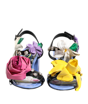 Dolce & Gabbana Multicolor Floral Crystal KEIRA Sandals Shoes