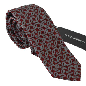 Dolce &amp; Gabbana Elegant Red Printed Silk Neck Tie