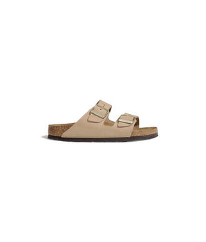 Birkenstock Beige Nubuc Leather Slippers