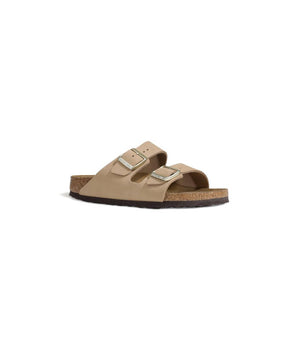 Birkenstock Beige Nubuc Leather Slippers