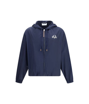 Moschino Blue Polyester Shell Jacket