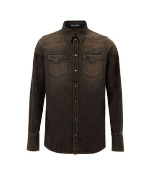 Dolce & Gabbana Brown Denim Shirt