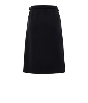 Gucci Black Wool Midi Skirt