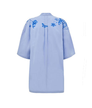 Gucci Blue Cotton Pattern Shirt