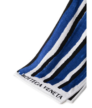 Bottega Veneta Blue Cotton Beach Towel