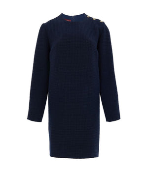 Gucci Navy Blue Wool Short Dress