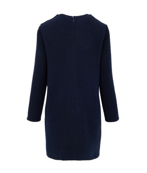 Gucci Navy Blue Wool Short Dress