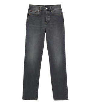 Gucci Gray Cotton Relaxed Fit Jeans