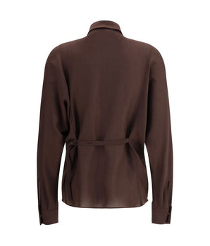 Brunello Cucinelli Brown Polyester Dress Shirt