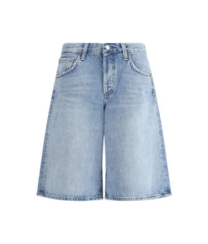 Agolde Light Blue Cotton Bermuda Shorts