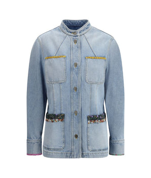 Valentino Light Blue Cotton Denim Jacket