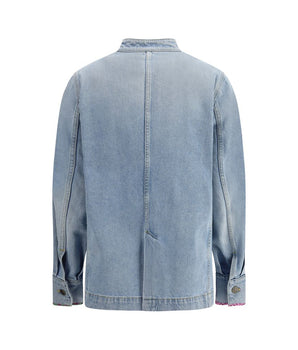 Valentino Light Blue Cotton Denim Jacket