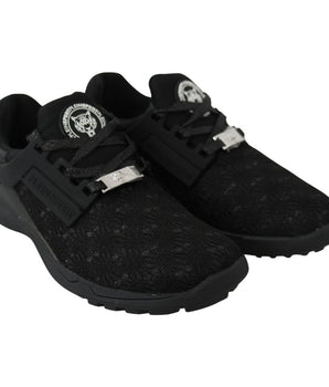 Plein Sport Black Polyester Sneakers