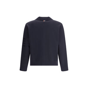 Thom Browne Double Face Full Zip Up Cardigan In Meri