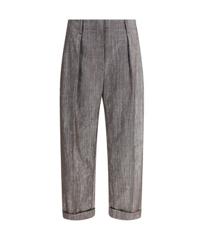 Brunello Cucinelli Brown Polyester Casual Pants