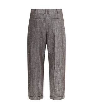 Brunello Cucinelli Brown Polyester Casual Pants